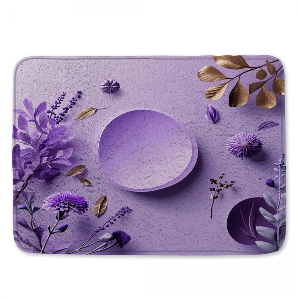 Purple Abstract Bath Mat